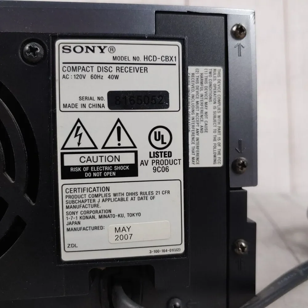 DOESN'T READ, Sony HCD-CBX1 Micro Component System CD Player Radio - PARTS ONLY